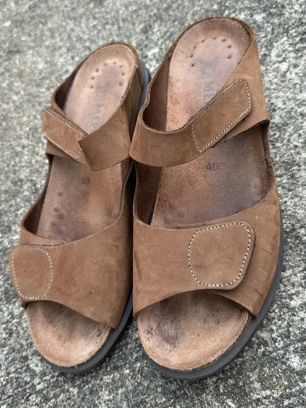 Mephisto Men’s Brown Suede Dual-Strap Comfort Sandal